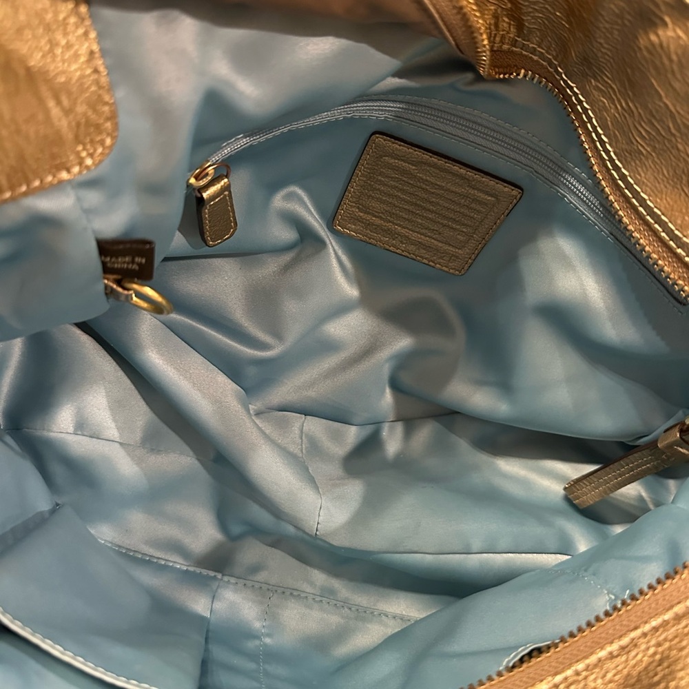 Coach Madison Tribeca Metallic Gold Leather Tote with Chain-Link Straps - Picture 5 of 16